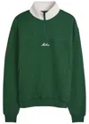 Malbon Milton Logo-embroidered Half-zip Cotton Sweatshirt In Green