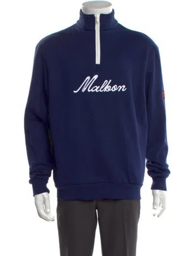 Pre-owned Malbon Mock Neck Long Sleeve Sweatshirt In Blue