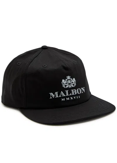 Malbon Monarch Logo-print Cotton Cap In Black