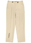 Malbon Oliver Logo-embroidered Stretch-crepe Trousers In Neutral