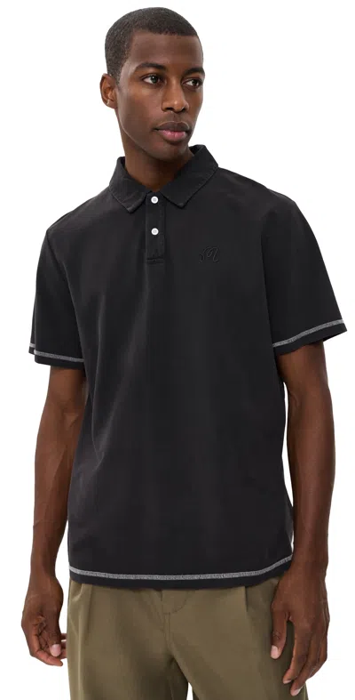 Malbon Overdyed Pique Polo Black