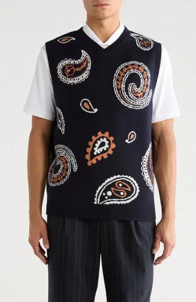 Malbon Paisley Sweater Vest In Blue