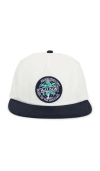 Malbon Golf Palmera Patch Snapback Baseball Cap In White