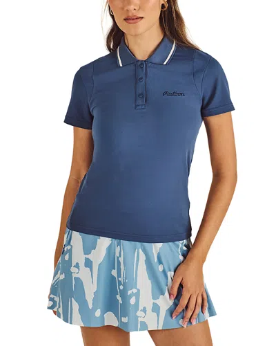 Malbon Paloma Short Sleeve Polo In Blue