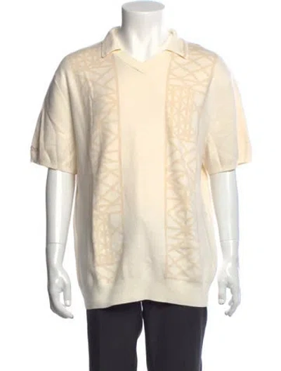 Pre-owned Malbon Patterned Collar Polo Shirt In Neutrals