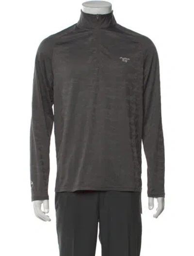 Pre-owned Malbon Patterned Mock Neck Pullover In Grey
