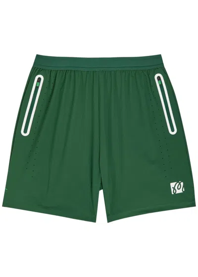Malbon Performance 2-1 Logo Stretch-jersey Shorts In Green