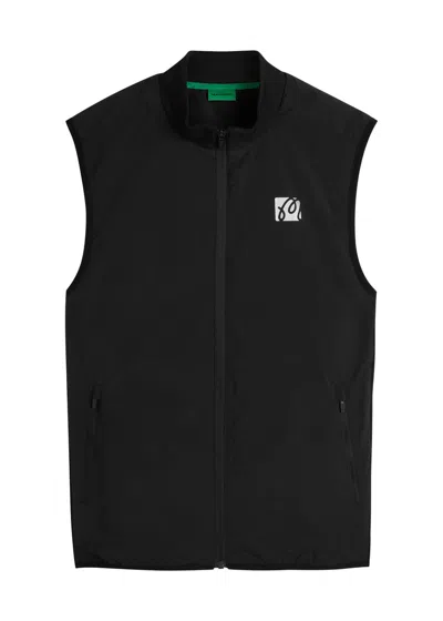 Malbon Performance Logo-print Shell Gilet In Black