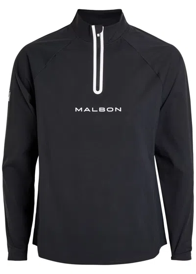 Malbon Performance Logo Stretch-jersey Top In Black