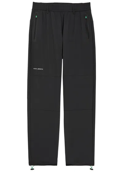 Malbon Performance Logo Stretch-nylon Trousers In Black