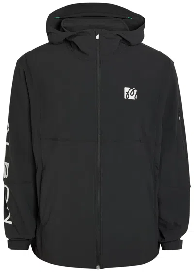 Malbon Performance Logo-print Hooded Stretch-shell Jacket In Black