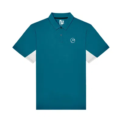 Pre-owned Malbon Performance Pique Polo 'azurra' | Blue | Men's Size M