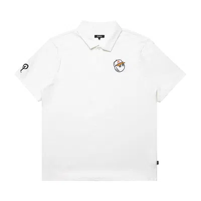 Pre-owned Malbon Performance Pique Polo Shirt 'white' | Men's Size M