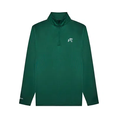 Pre-owned Malbon Performance Quarter Zip Pullover 'evergreen' | Men's Size M In Green