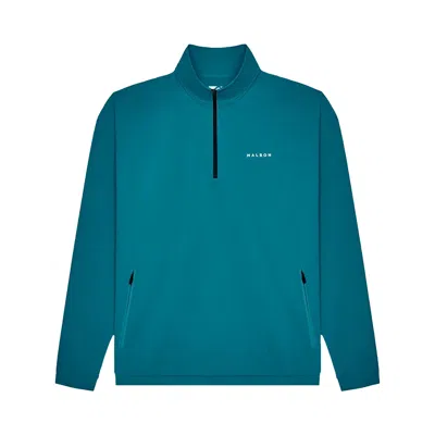Pre-owned Malbon Performance Quarter Zip Shell Pullover 'azurra' | Blue | Men's Size S