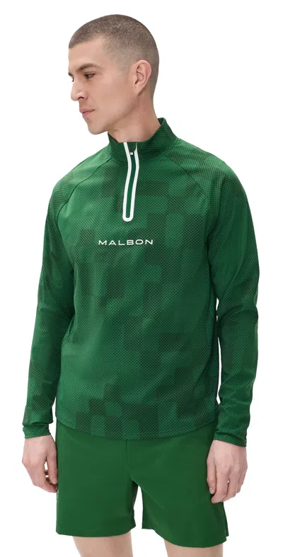 Malbon Performance Raglan Quarter Zip Eden In Green