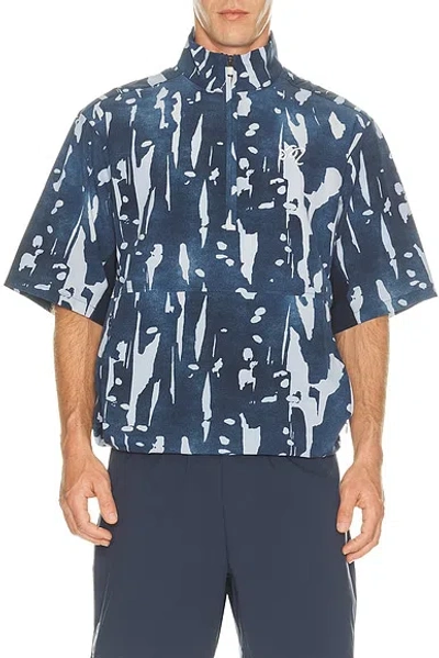 Malbon Pine Ink Wash Windshirt In Navy Ink Wash