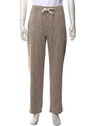 Pre-owned Malbon Plaid Print Pants In Neutral