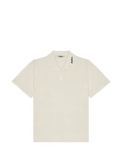 Malbon Resort Crochet-knit Polo Shirt In White