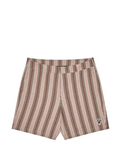 Malbon Ripley Striped Shorts In Neutral