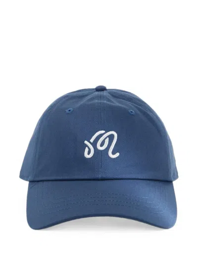 Malbon Rumi Dad Logo-embroidered Baseball Cap In Blue