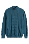 Malbon Santoro Quarter Zip Pullover In Blue