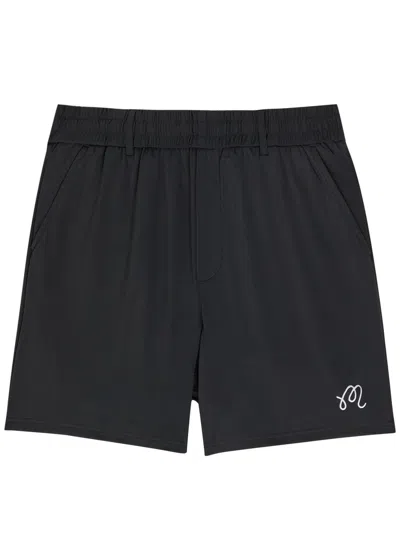 Malbon Scooter Logo-embroidered Coolcore Shorts In Black