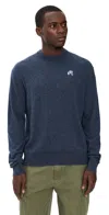 Malbon Script Sweater Navy In Multi