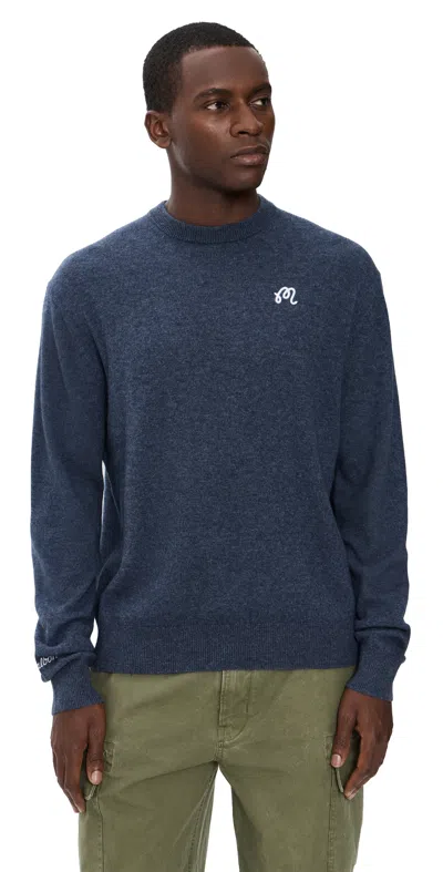 Malbon Script Sweater Navy In Multi