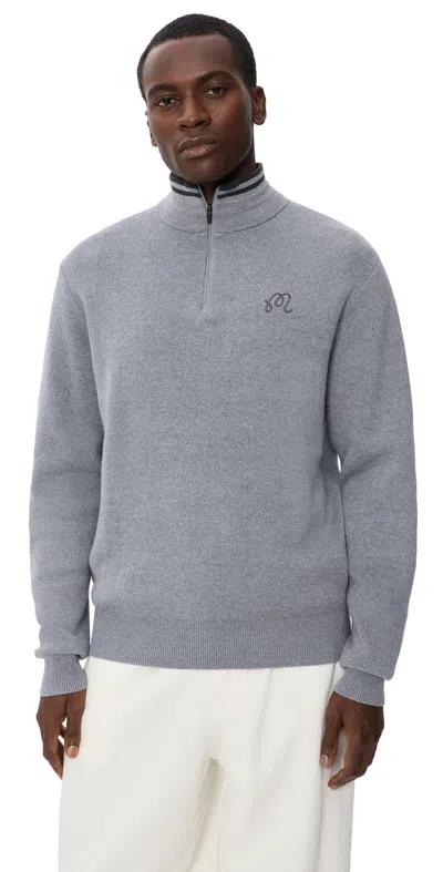 Malbon Sorrel Zip Sweater Charcoal Heather In Gray