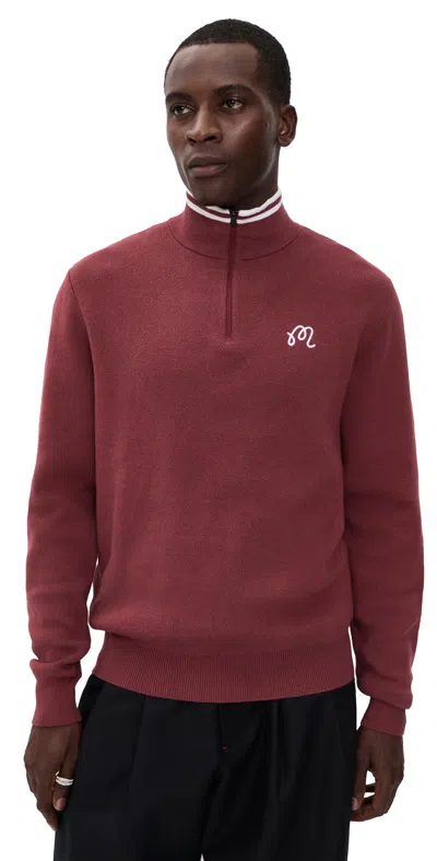 Malbon Sorrel Zip Sweater Oxblood