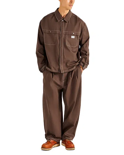 Malbon Station Cotton Pocket Shirt In Brown