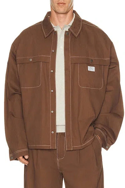 Malbon Station Shirt In Brown