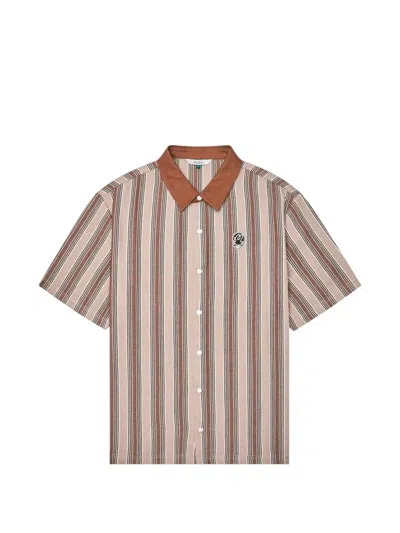 Malbon Stealie Blanket Vertical-stripe Polo Shirt In Purple