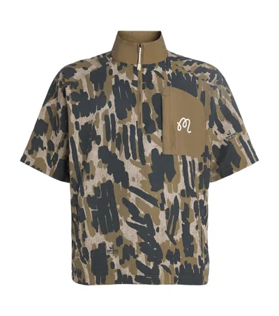 Malbon Tour Divot Zip-up Shirt In Multi