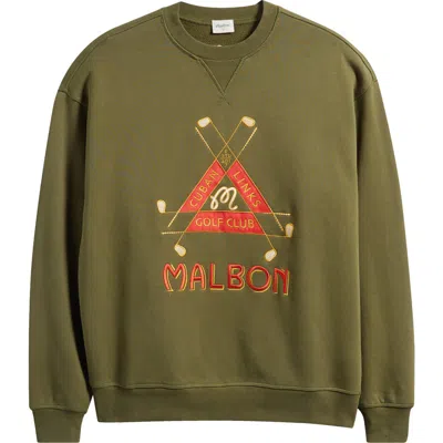Malbon Trinity Embroidered Cotton Sweatshirt In Green