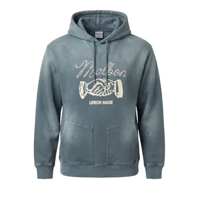 Pre-owned Malbon Union Made Hoodie 'dusty Navy' | Tan | Men's Size Xl