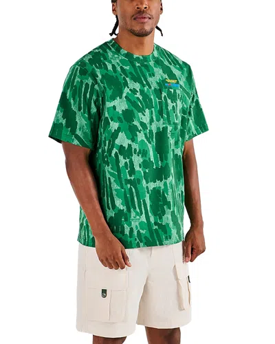 Malbon Vista Abstract Camo Buckets T-shirt In Green