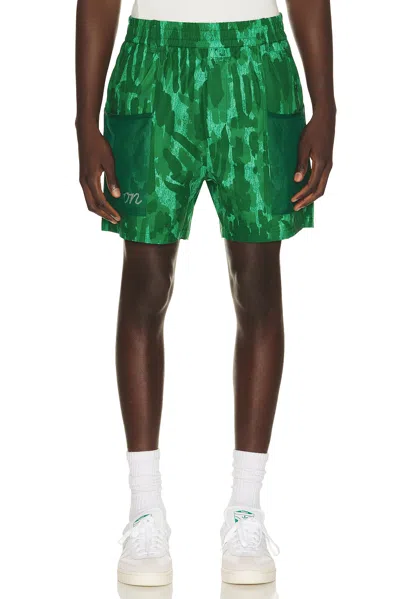 Malbon Mesh Basket Pocket Shorts In Green