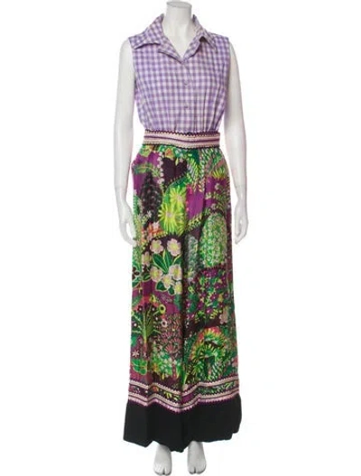 Pre-owned Malcolm Starr Vintage 1970's Jumpsuit In Purple