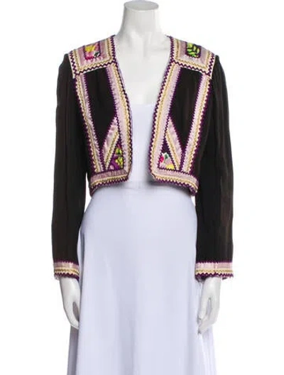 Pre-owned Malcolm Starr Vintage 1980's Bolero In Brown