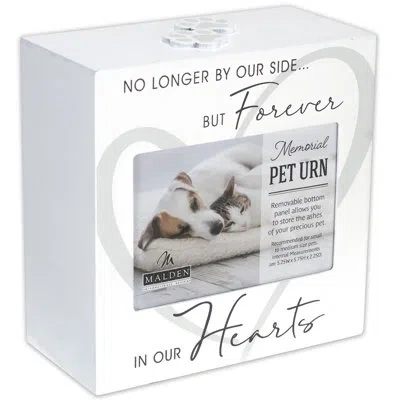 Malden 3x5 Forever Hearts Pet Urn In White;gray