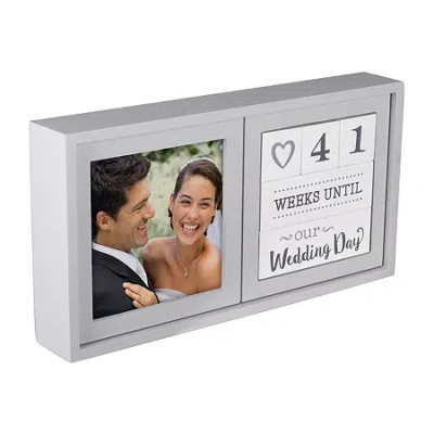 Malden 4"x4" Wedding Countdown Blocks Tabletop Frame In Gray