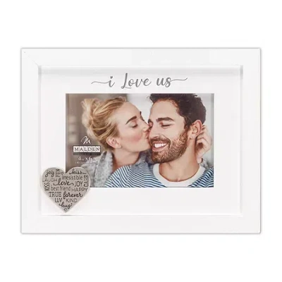 Malden 4x6 I Love Us Matted With Heart Tabletop Frame In White
