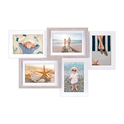 Malden 5-op Beige/white Collage Wood Tabletop Frame In Sand