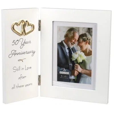 Malden 50th Anniversary Bi Picture Frame In White