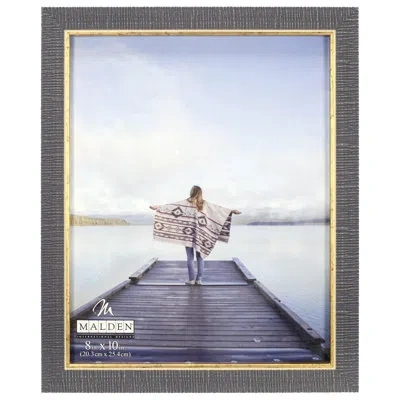 Malden 5x7 Charcoal Stripe W Gold
