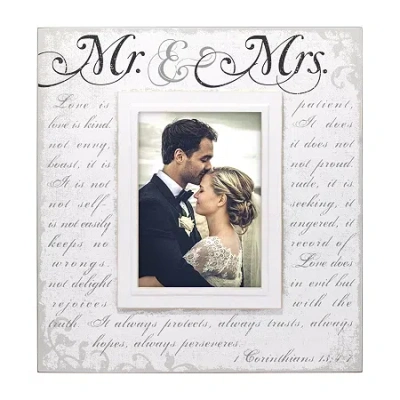 Malden 5x7 Mr And Mrs Corinthian Script Tabletop Frame In White