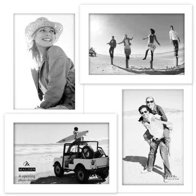 Malden Int Designs 4-opening Collage Frame In White