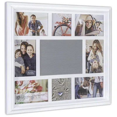 Malden Int Designs 8-opening Letterboard Collage Photo Wall Frame In White